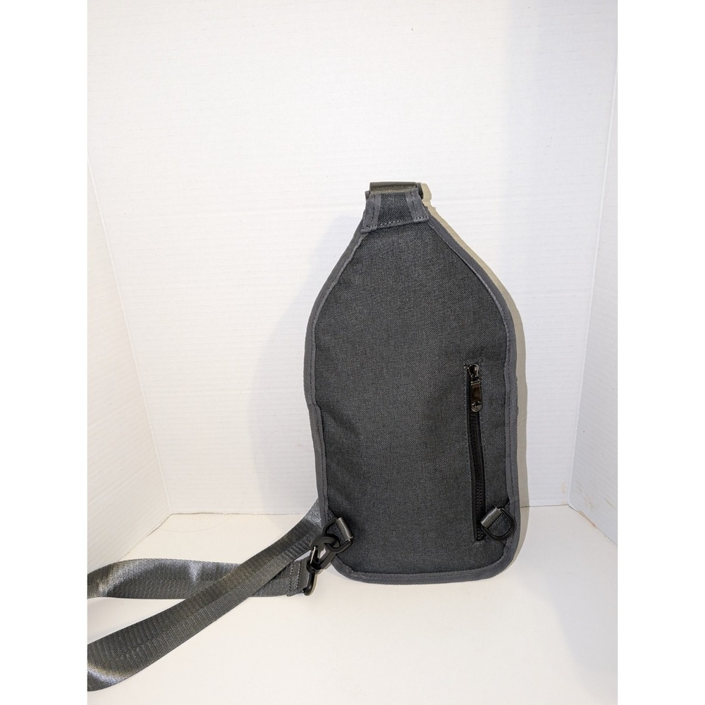 True Religion Crossbody Mens Sling Bag Gray Yeta 2.0 Buddha Logo Adjustable NWOT - Picture 5 of 16